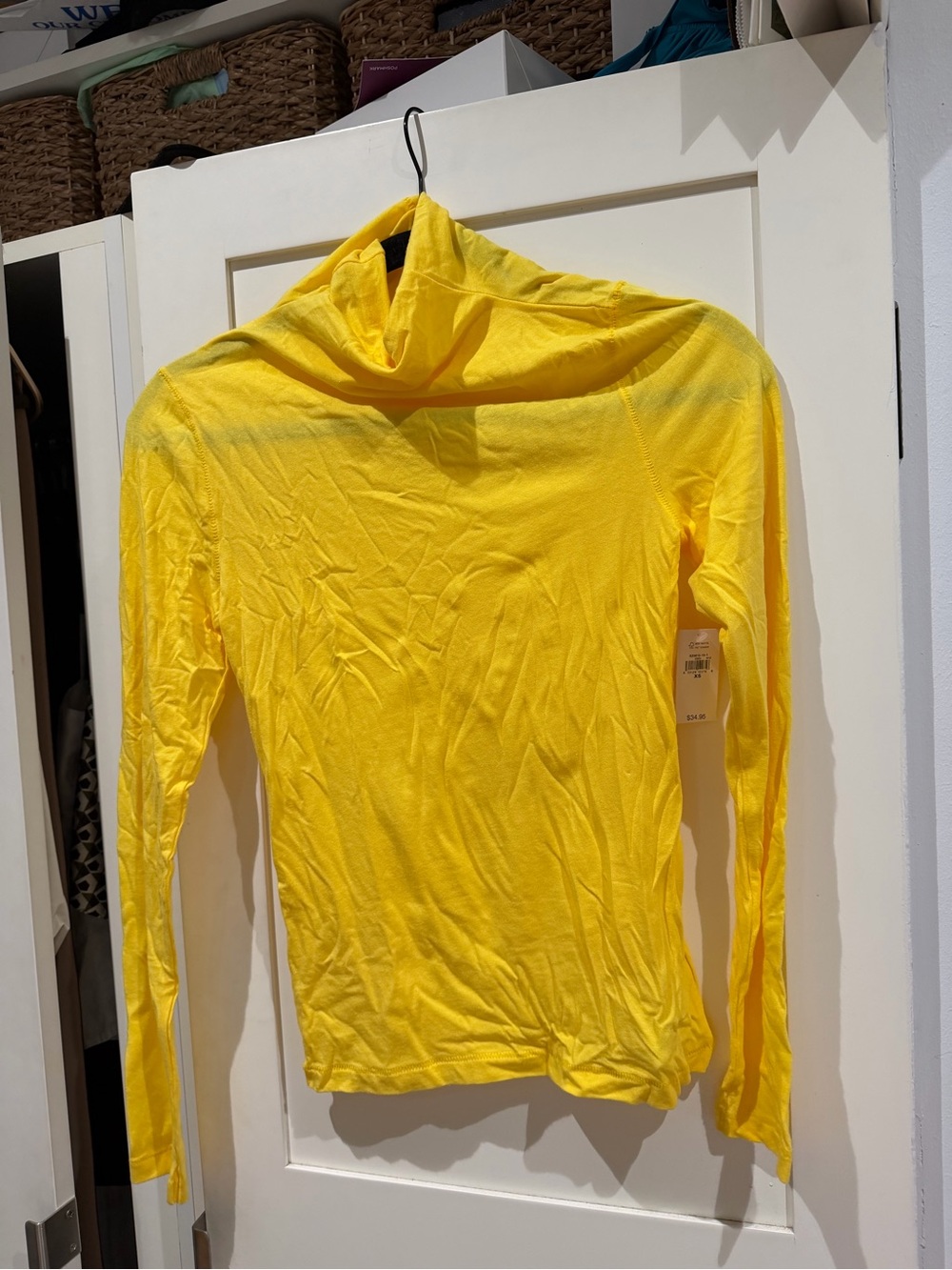 GAP Yellow Long-Sleeve mock neck Tee